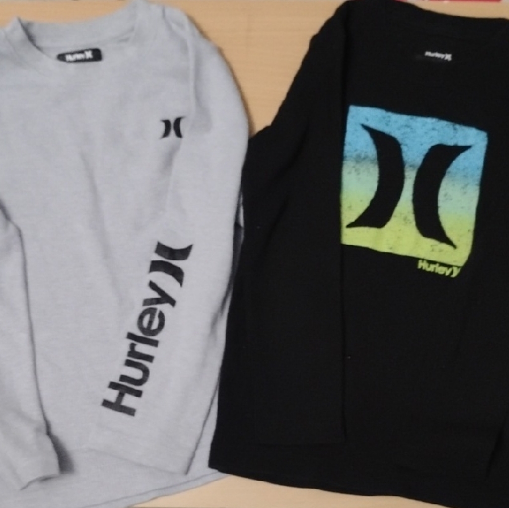 Hurley Gray And Black Long Sleeve Tees